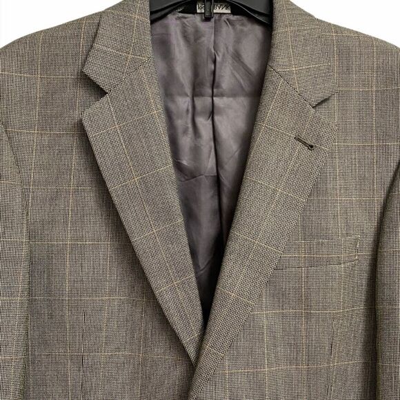Jos. A. Bank Signature Collection Gordon Blazer 38 Houndstooth Plaid Silk Wood - Picture 5 of 16